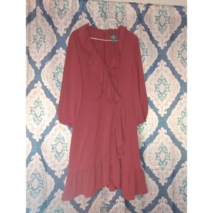 Adrianna Papell cocktail dress with ruffles